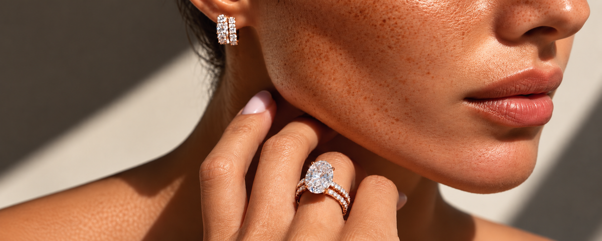 Lab-grown diamond jewelry in 18K gold by Aquae Jewels