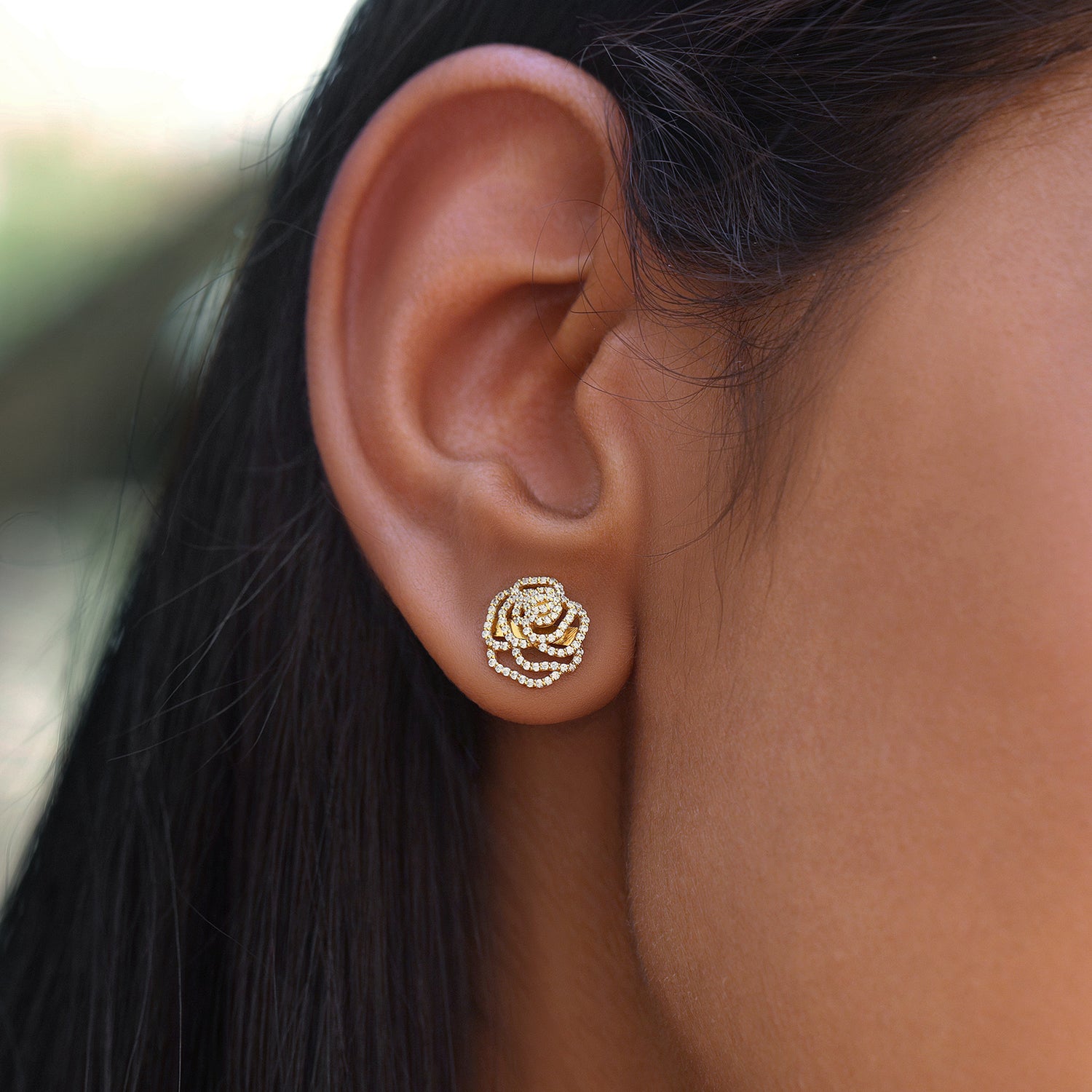 Rose Chouchou Stud Earrings