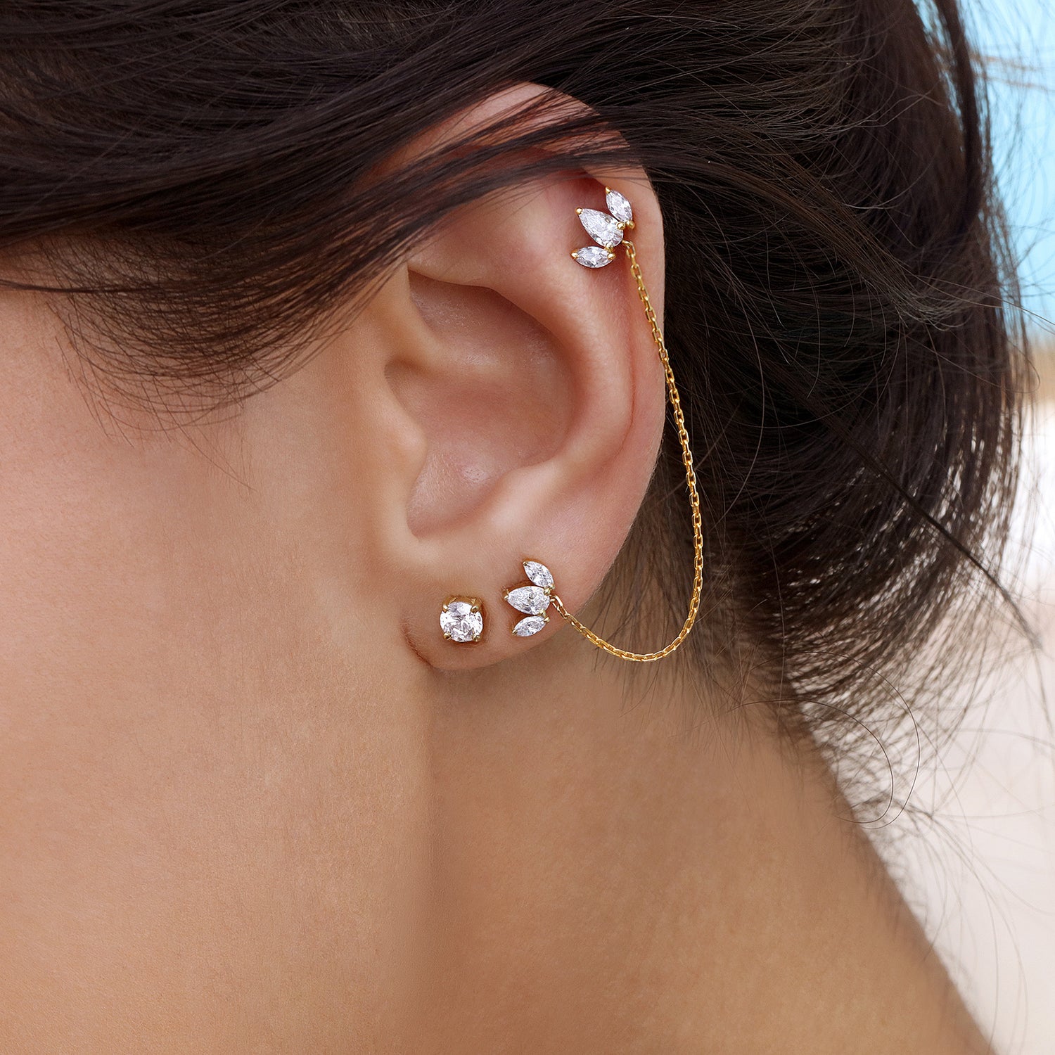 Marquise Rope Stud Earrings