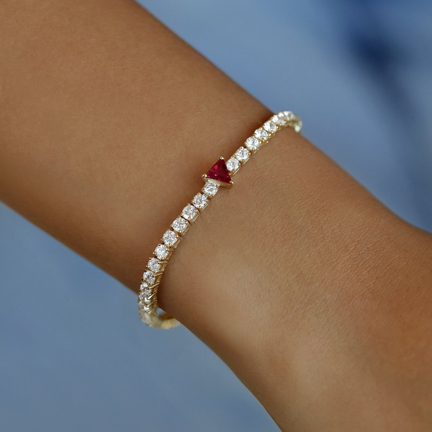 Triangle-Cut Tennis Bracelet
