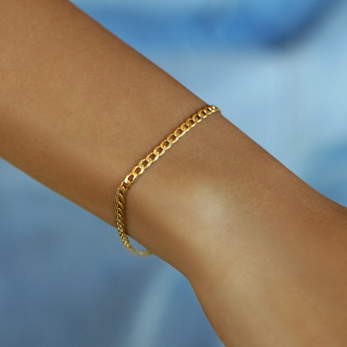 Thin Chain Bracelet, solid 18K gold, view 2 of 4