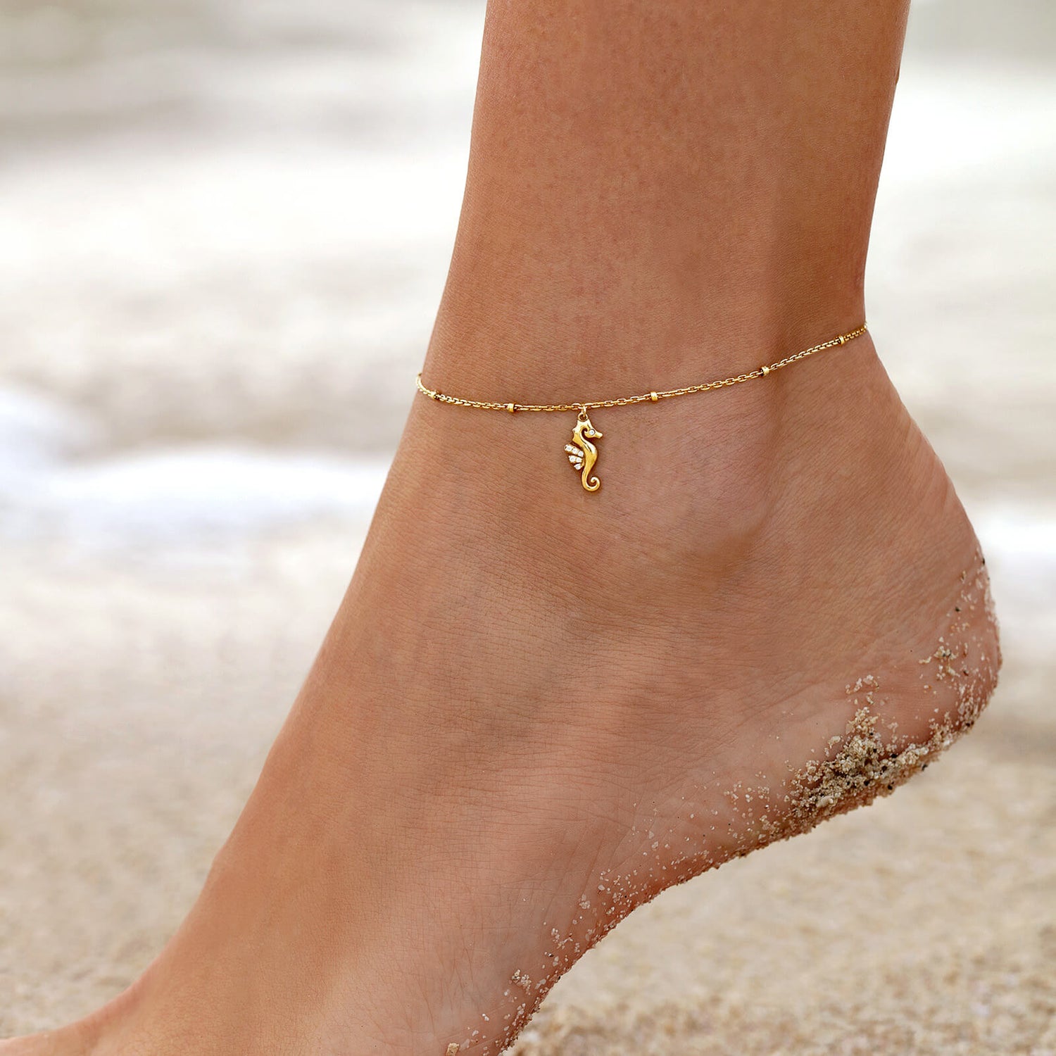 Mini Charm Seahorse Anklet