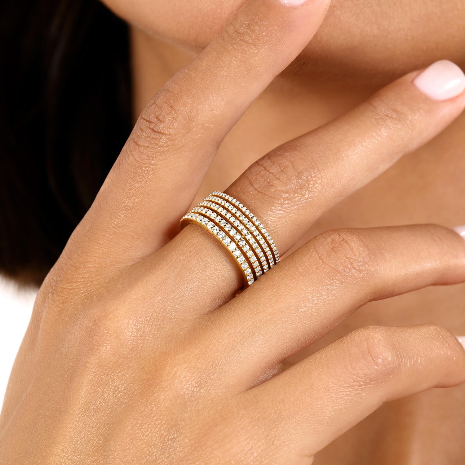 4 Rows Eternity Ring