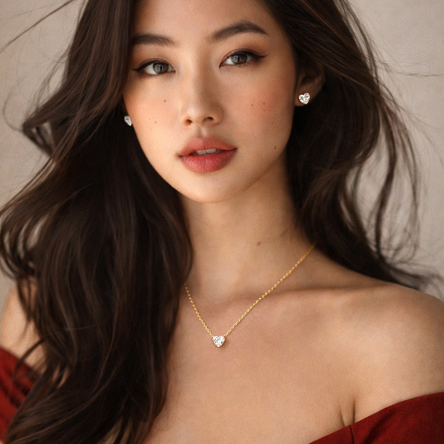 Pure Heart Stud Earrings