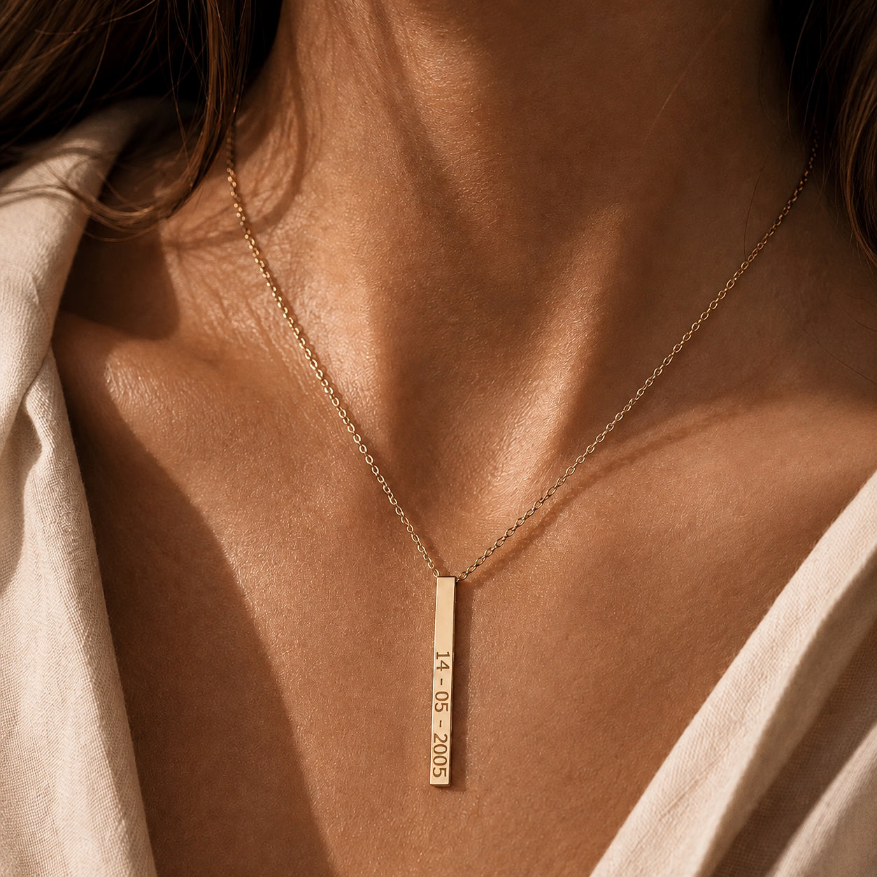 Four-Sided Bar Necklace