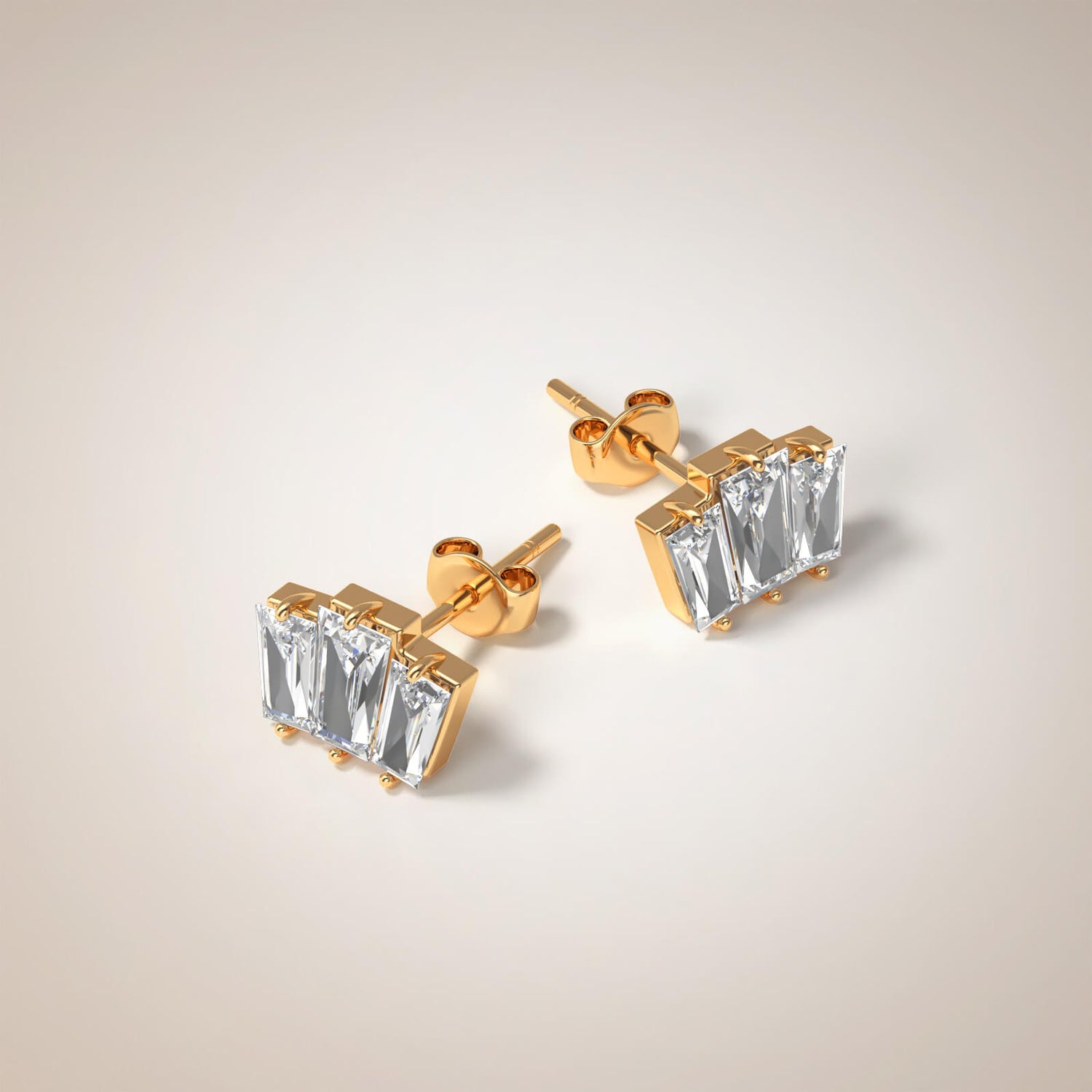 Classic Baguette Stud Earrings