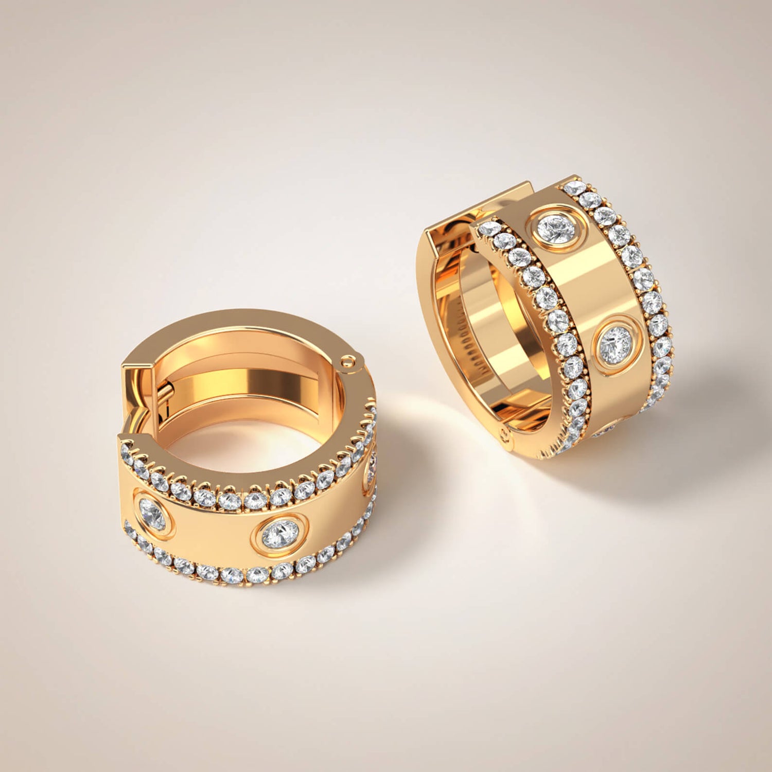 Lara Rich & Bold Hoop Huggie Earrings