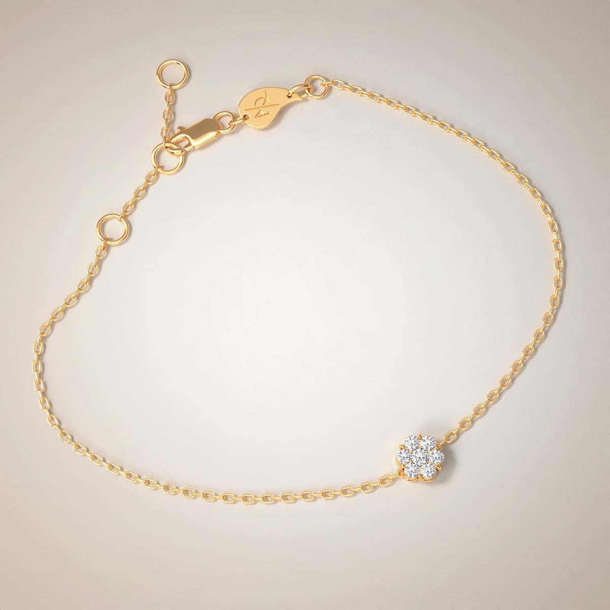 Flower Cluster Bracelet, solid 18K gold, by Aquae Jewels