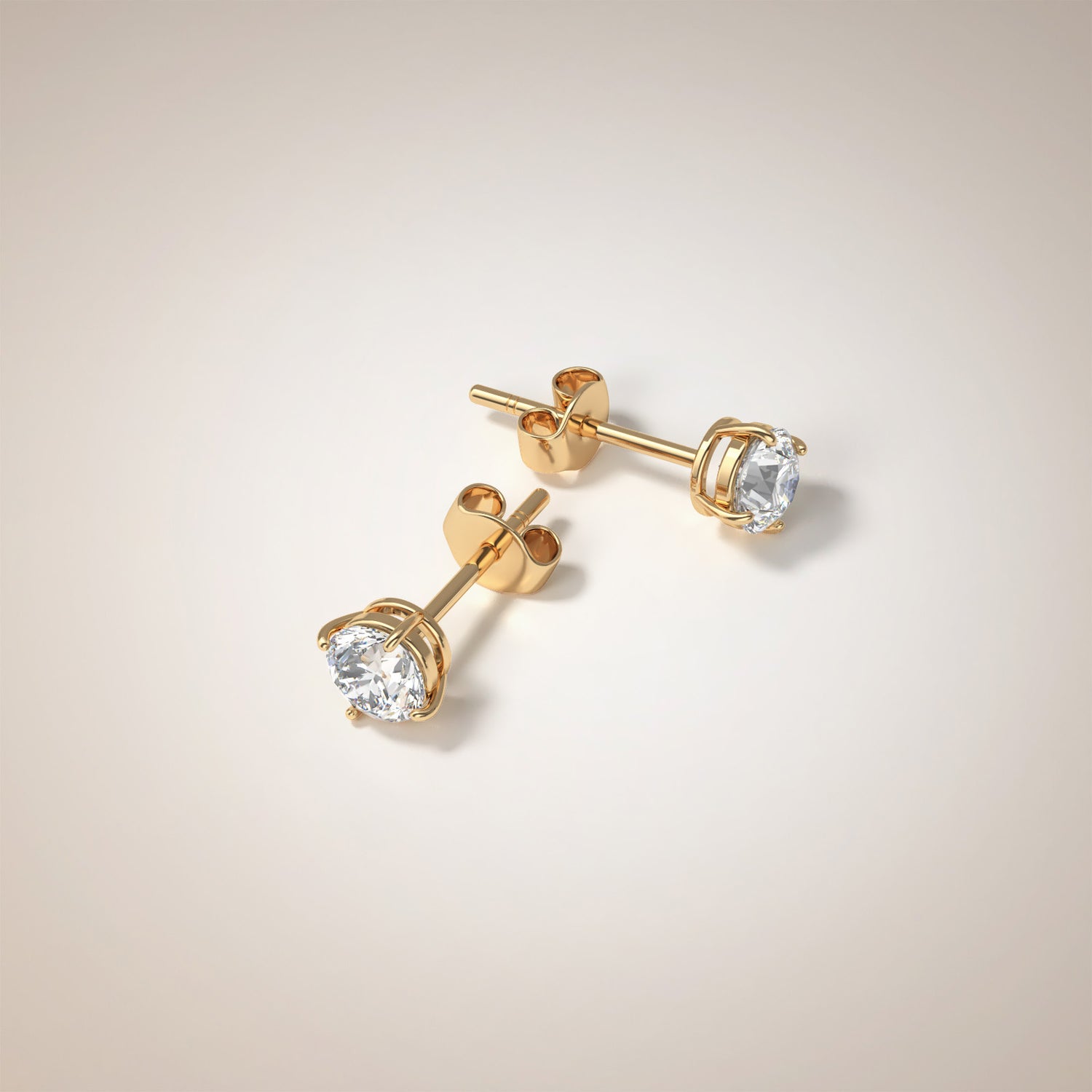 Pure Solitaire Stud Earrings
