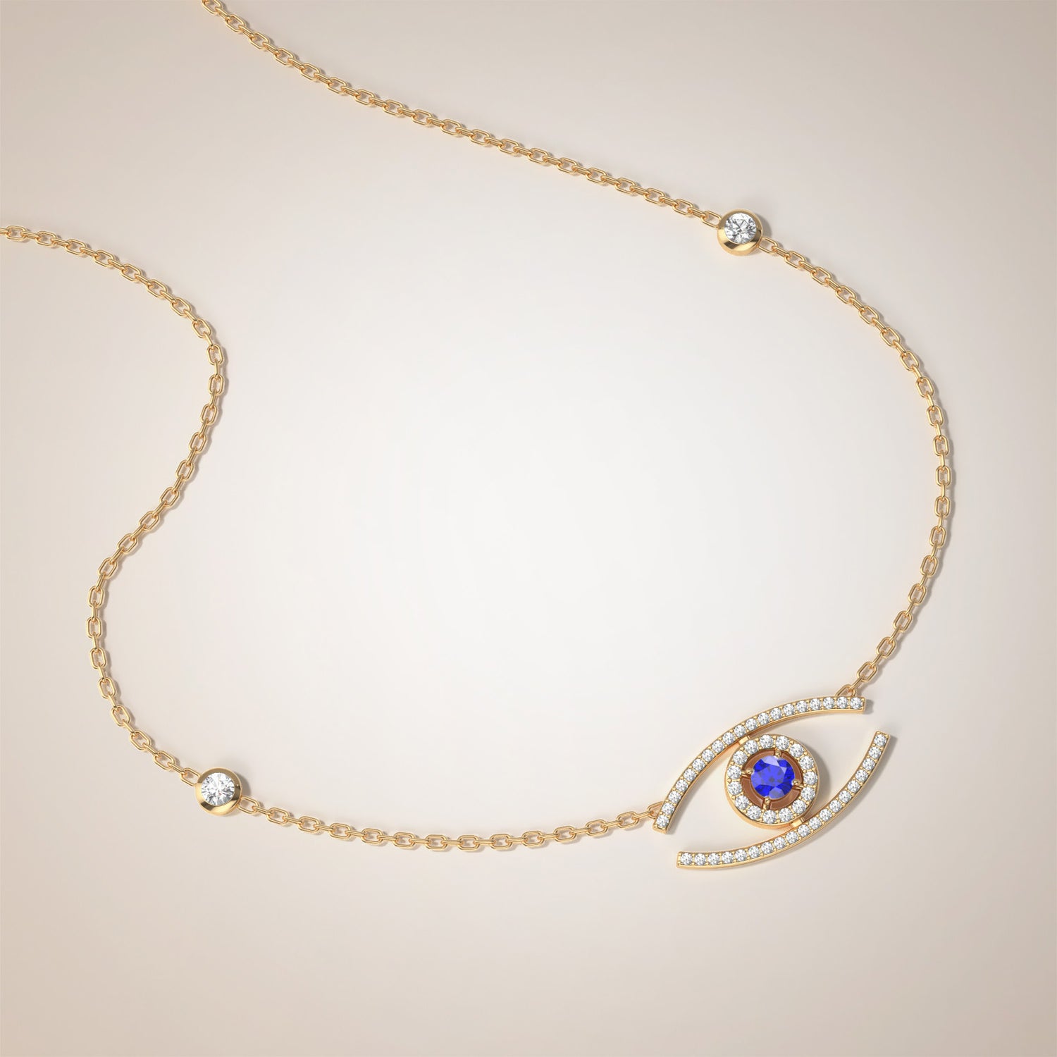Grand Evil Eye Precious Stone Necklace