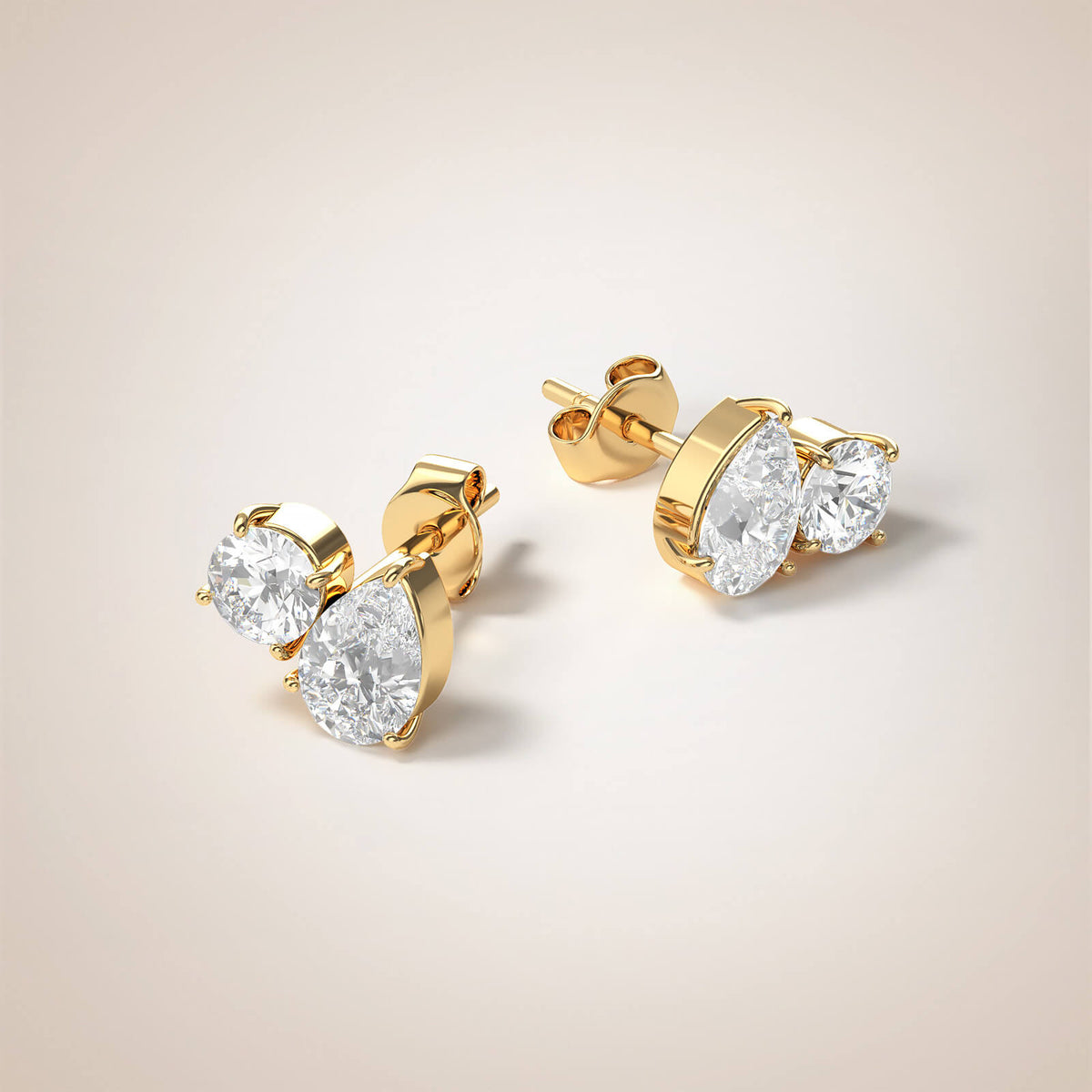 Earrings Auriol Pear, solid 18K gold, by Aquae Jewels