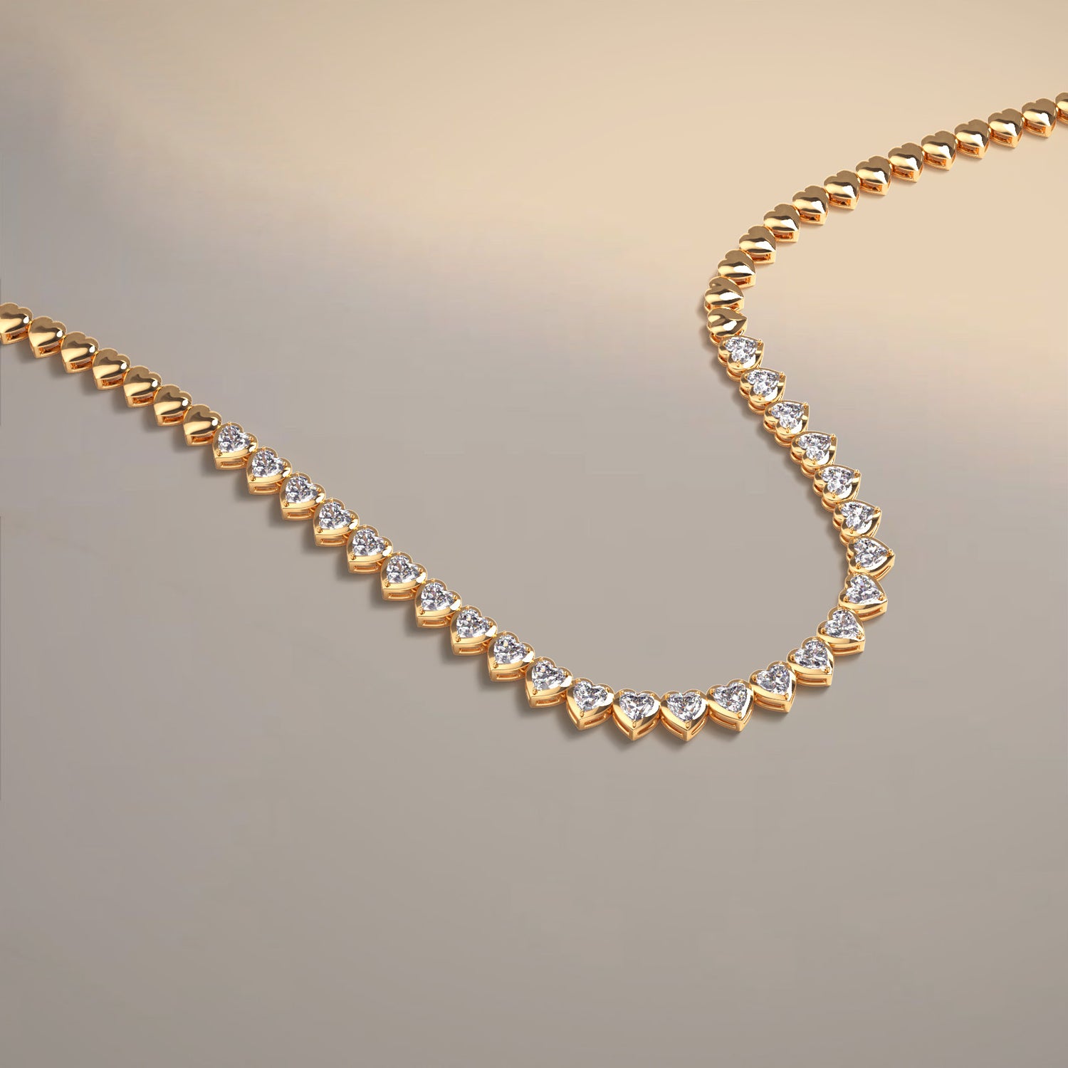 Diamond Hearts Tennis Choker