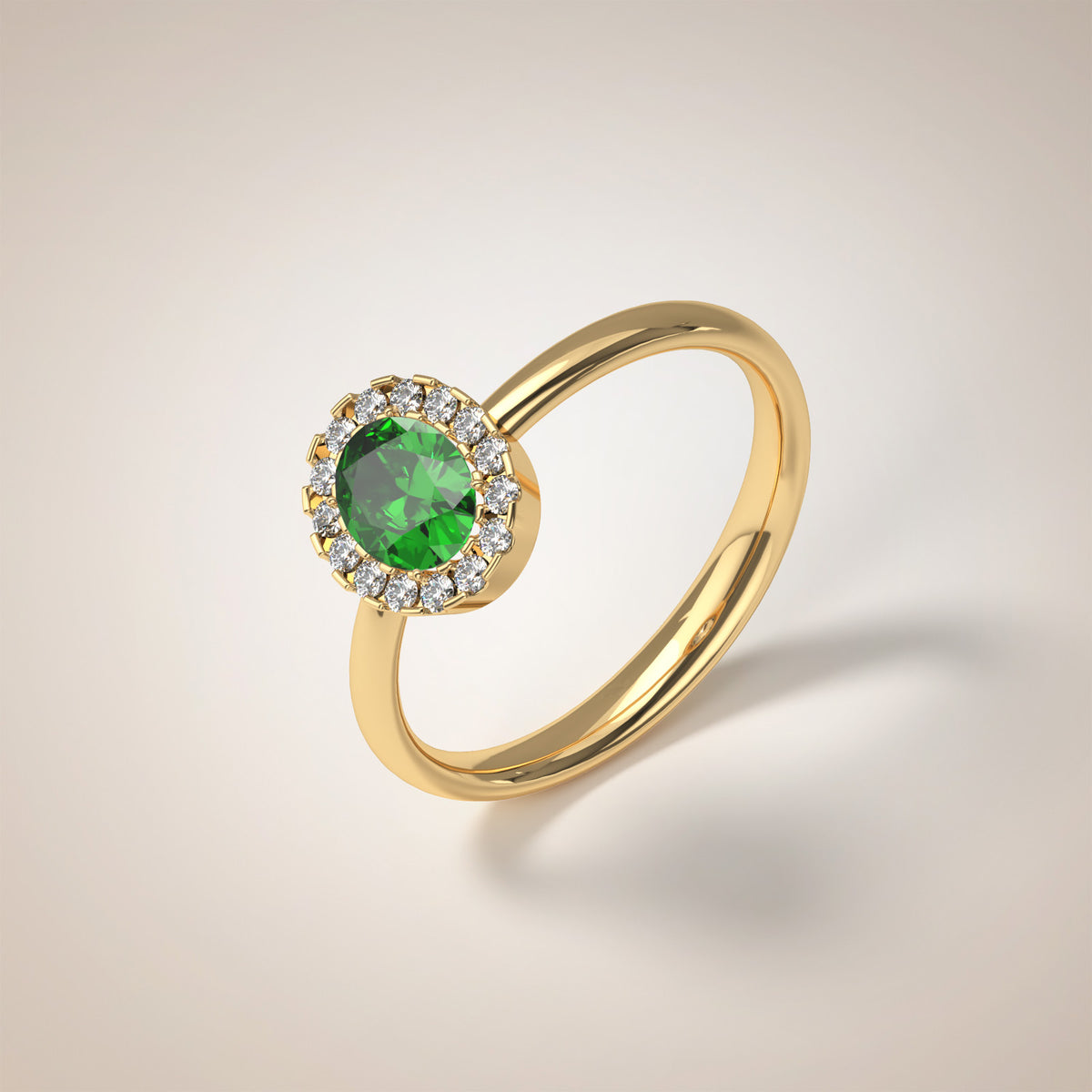 Precious Stone Princess Ring, solid 18K gold, by Aquae Jewels