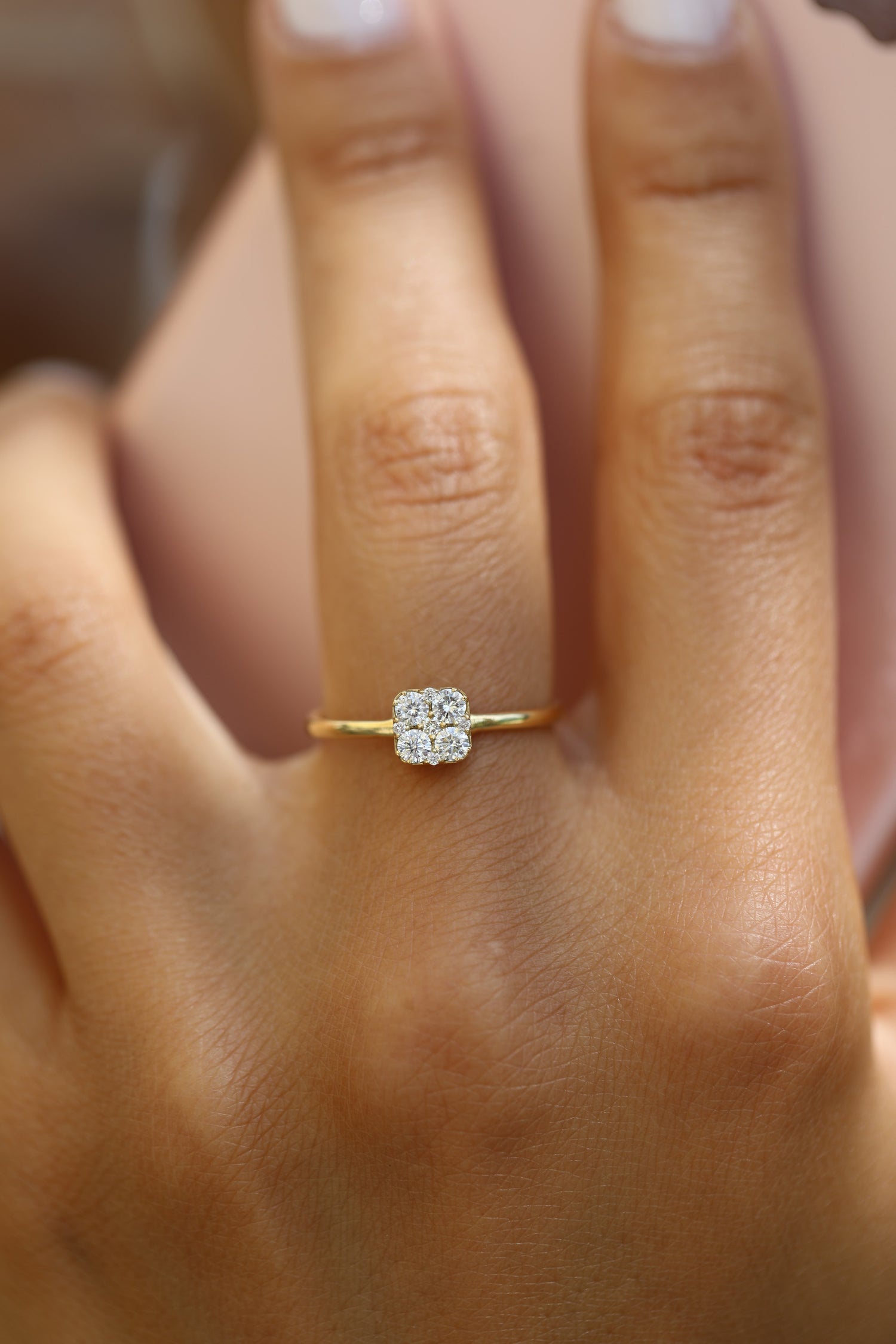 Cushion Cluster Ring