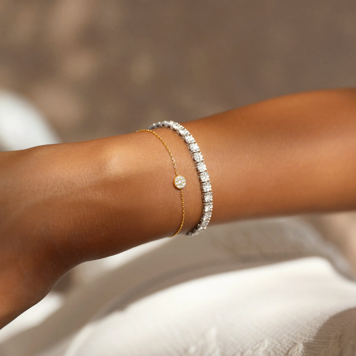 Flower Cluster Bracelet, solid 18K gold, view 2 of 6
