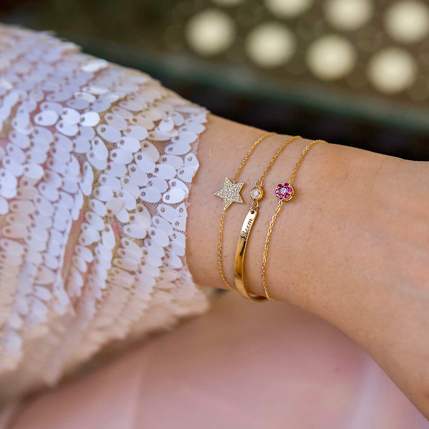 Star Bracelet, solid 18K gold, view 2 of 5