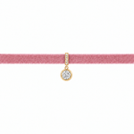 Velvet Solitaire Diamond Choker necklace, solid 18K gold, view 6 of 9