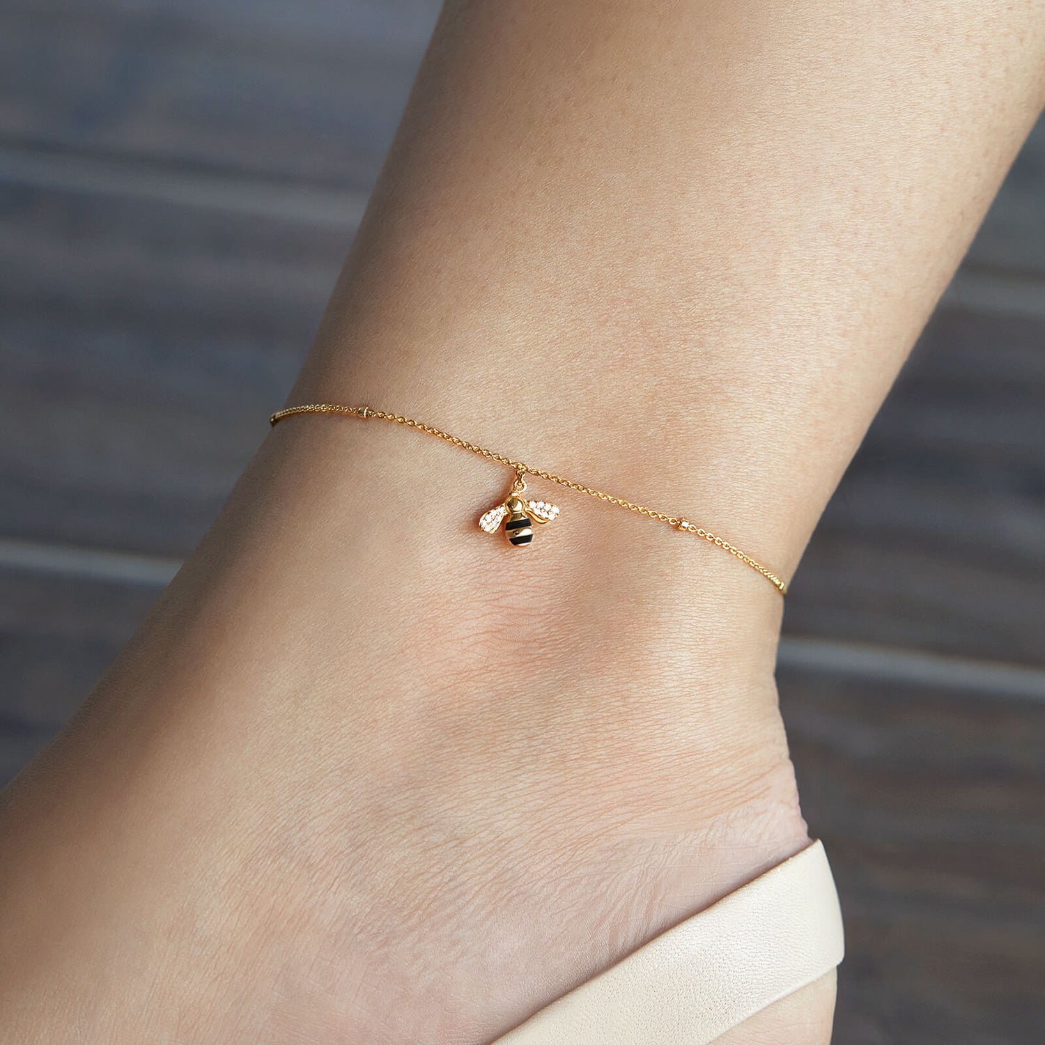 Mini Charm Bee Anklet