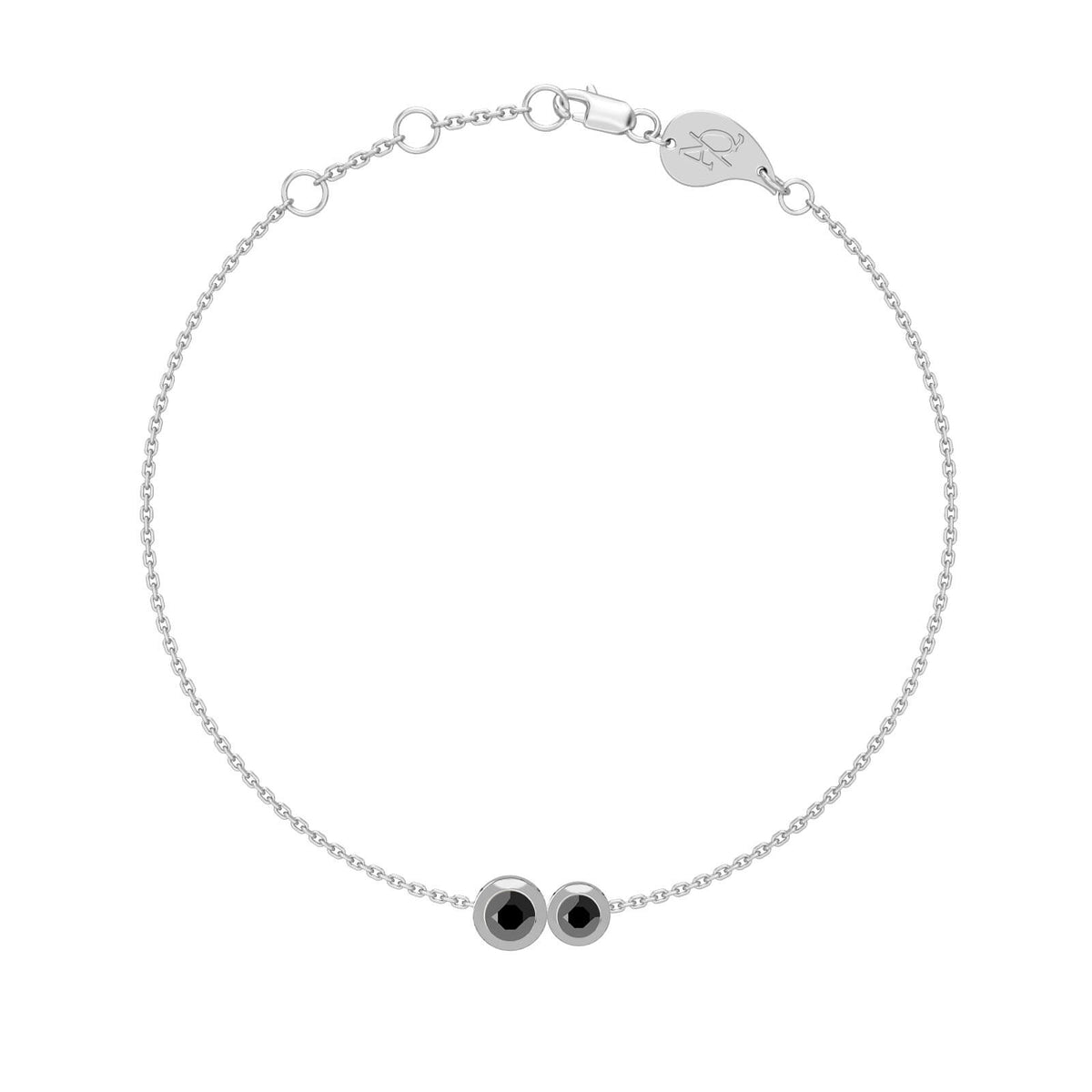 Pure Black Diamond Duo Bracelet, solid 18K gold, view 4 of 5