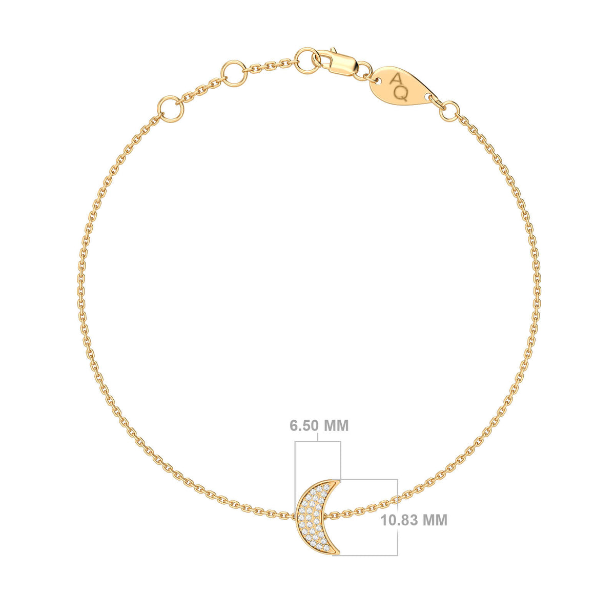 Moon Bracelet, solid 18K gold, view 2 of 5
