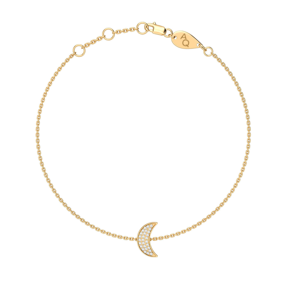 Moon Bracelet, solid 18K gold, by Aquae Jewels
