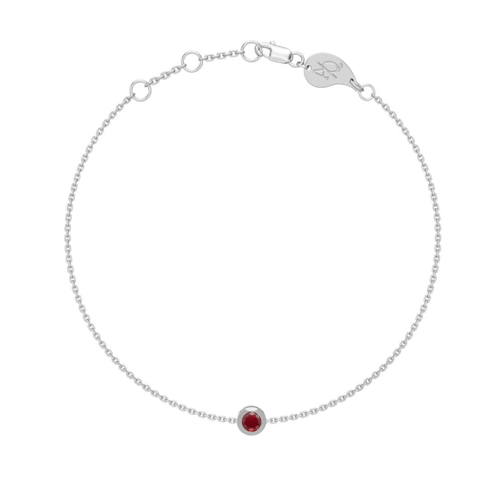 Precious Stone Solitaire Bracelet, solid 18K gold, view 8 of 14