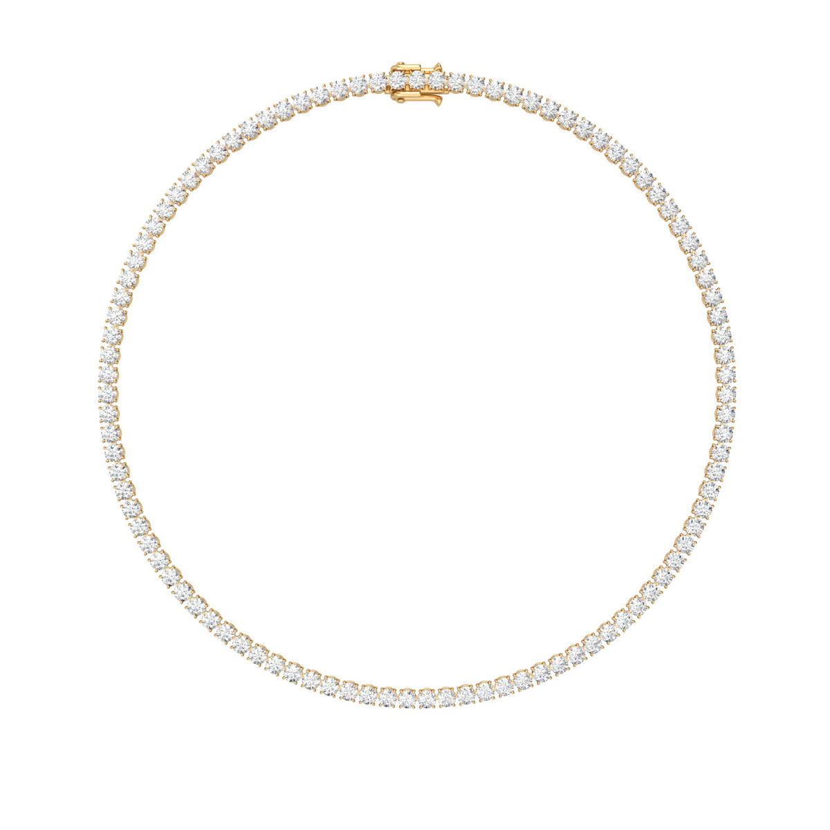 Tennis Anklet Essential, solid 18K gold, by Aquae Jewels