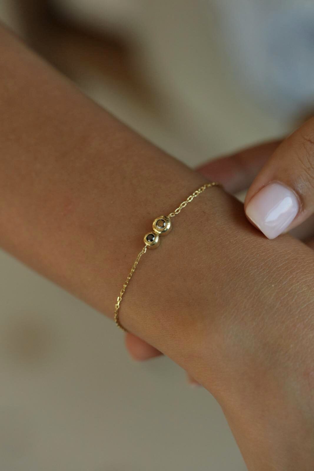 Pure Black Diamond Duo Bracelet