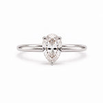 Pear Solitaire Ring, lab-grown diamond in solid 18K gold, view 3 of 5