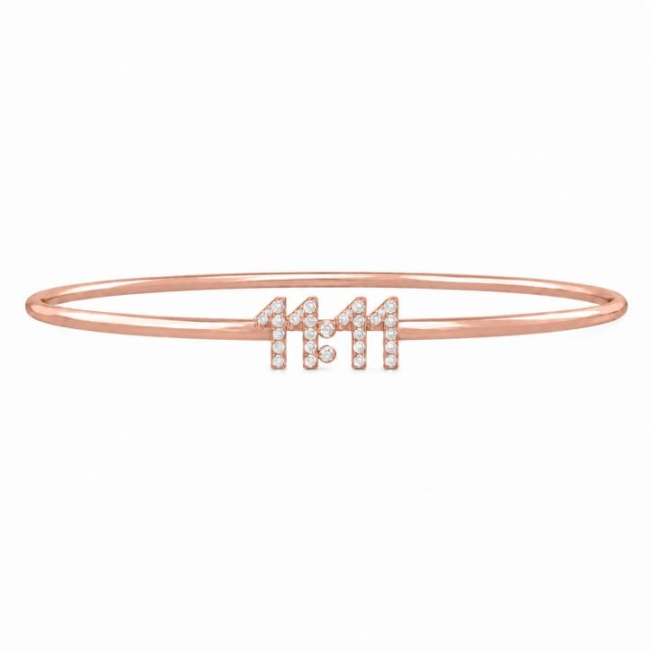 11:11 Gold Bangle, solid 18K gold, view 2 of 6