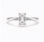 Emerald Solitaire Ring, lab-grown diamond in solid 18K gold, view 5 of 5