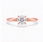 Round Solitaire Ring, lab-grown diamond in solid 18K gold, view 2 of 5