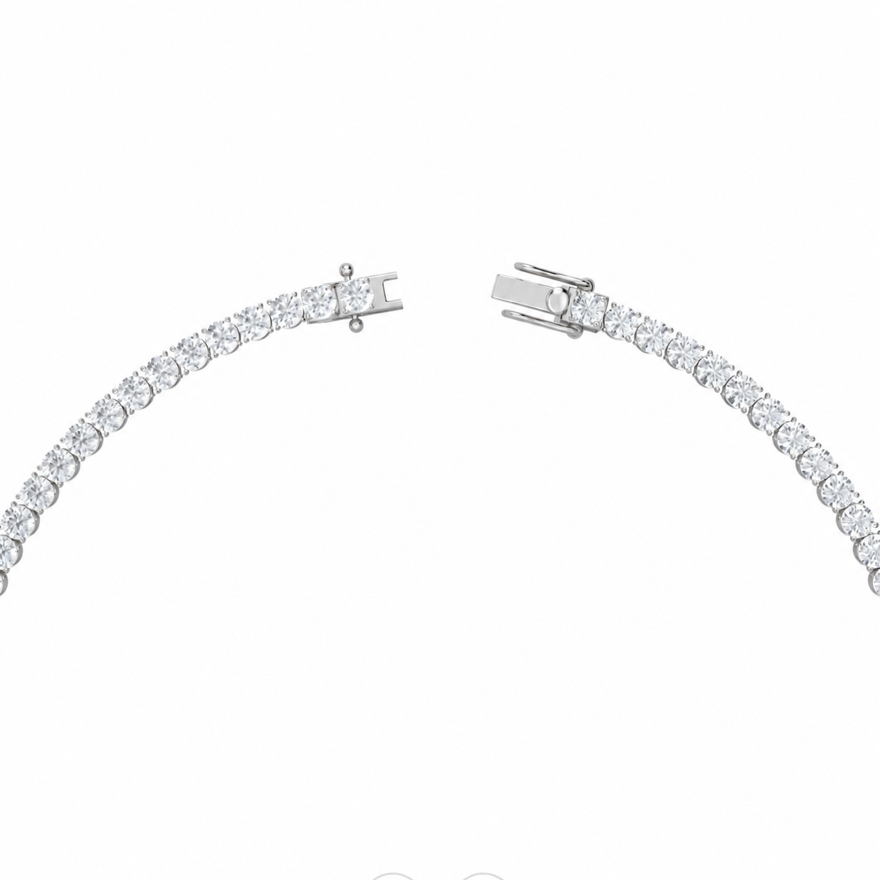 18K gold clasp on the emerald-cut diamond tennis necklace