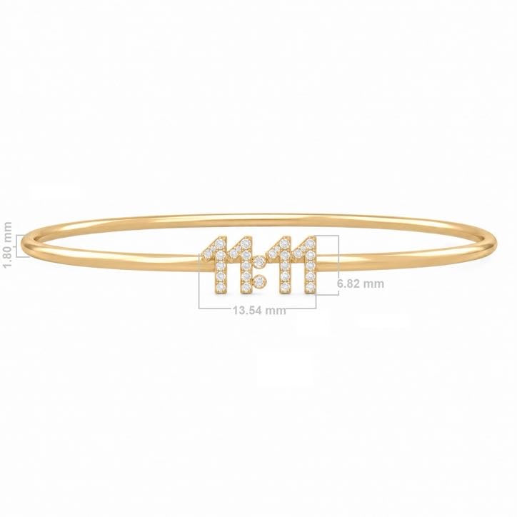 11:11 Gold Bangle, solid 18K gold, view 4 of 6