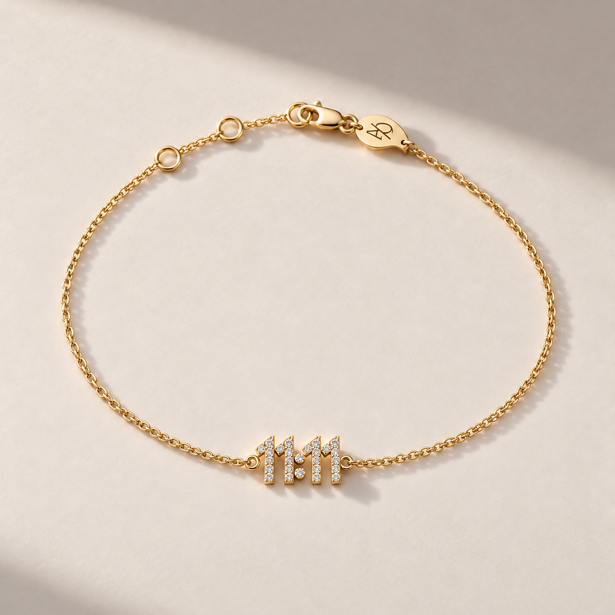 11:11 Diamond Bracelet, solid 18K gold, by Aquae Jewels