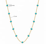 Turquoise bead station necklace in 18K gold – Constellation, alternate view