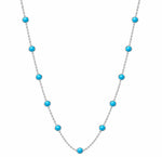 Turquoise bead station necklace in 18K gold – Constellation, alternate view