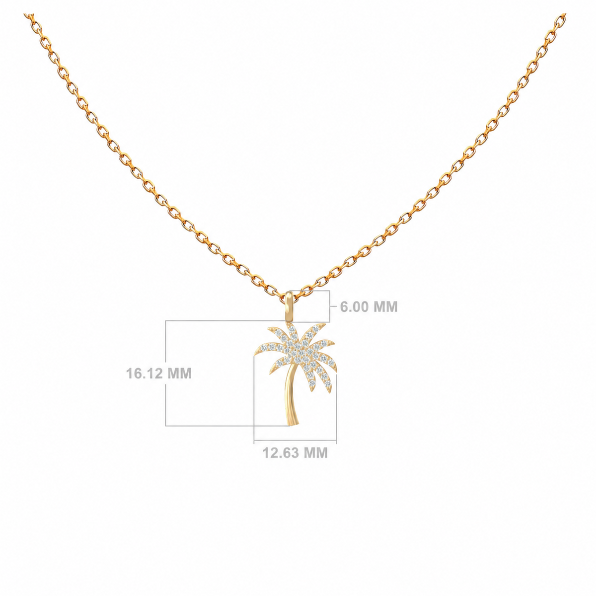 Diamond Palm Tree Necklace in 18K gold – Aquae Jewels