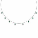 Precious Stone Pendant Choker in solid 18K gold with a bezel-set coloured stone