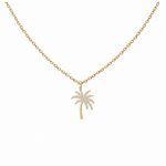 Diamond Palm Tree Necklace in 18K gold, further view – Aquae Jewels
