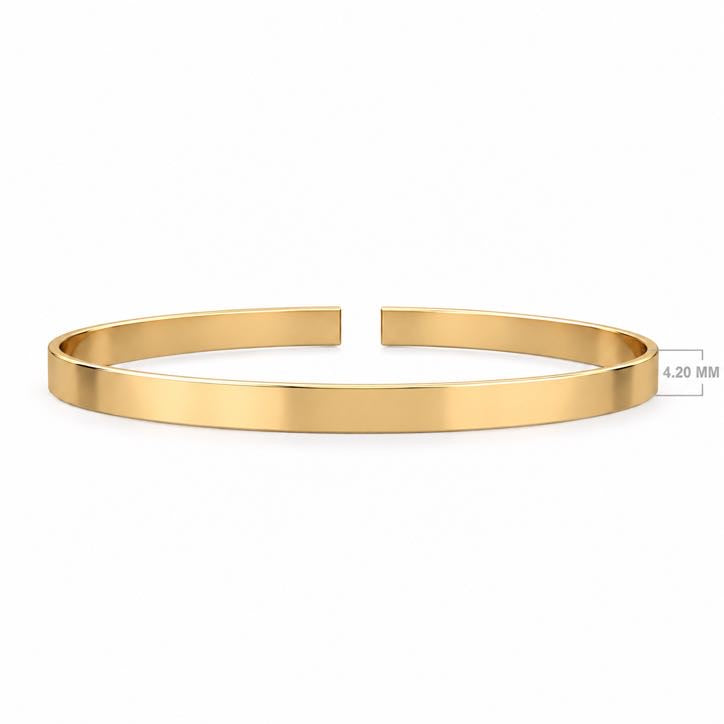 Plain Gold Open Cuff – Imperial, 18K gold bangle by Aquae Jewels