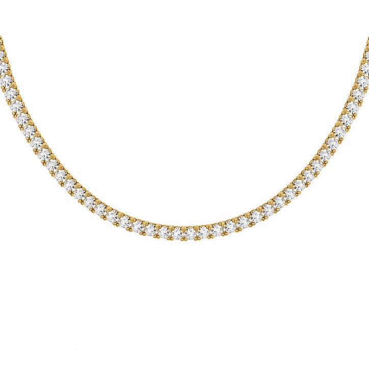 Diamond tennis necklace in 18K gold – Essential, alternate view