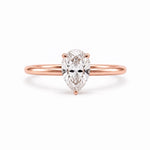 Pear Solitaire Ring, lab-grown diamond in solid 18K gold, view 2 of 5