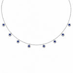 Precious Stone Pendant Choker in solid 18K gold with a bezel-set coloured stone