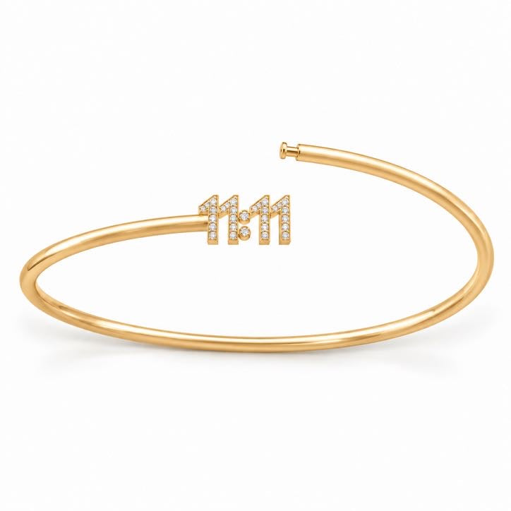 11:11 Gold Bangle, solid 18K gold, view 5 of 6