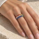 Amelia Precious Stone Ring, solid 18K gold, view 4 of 5