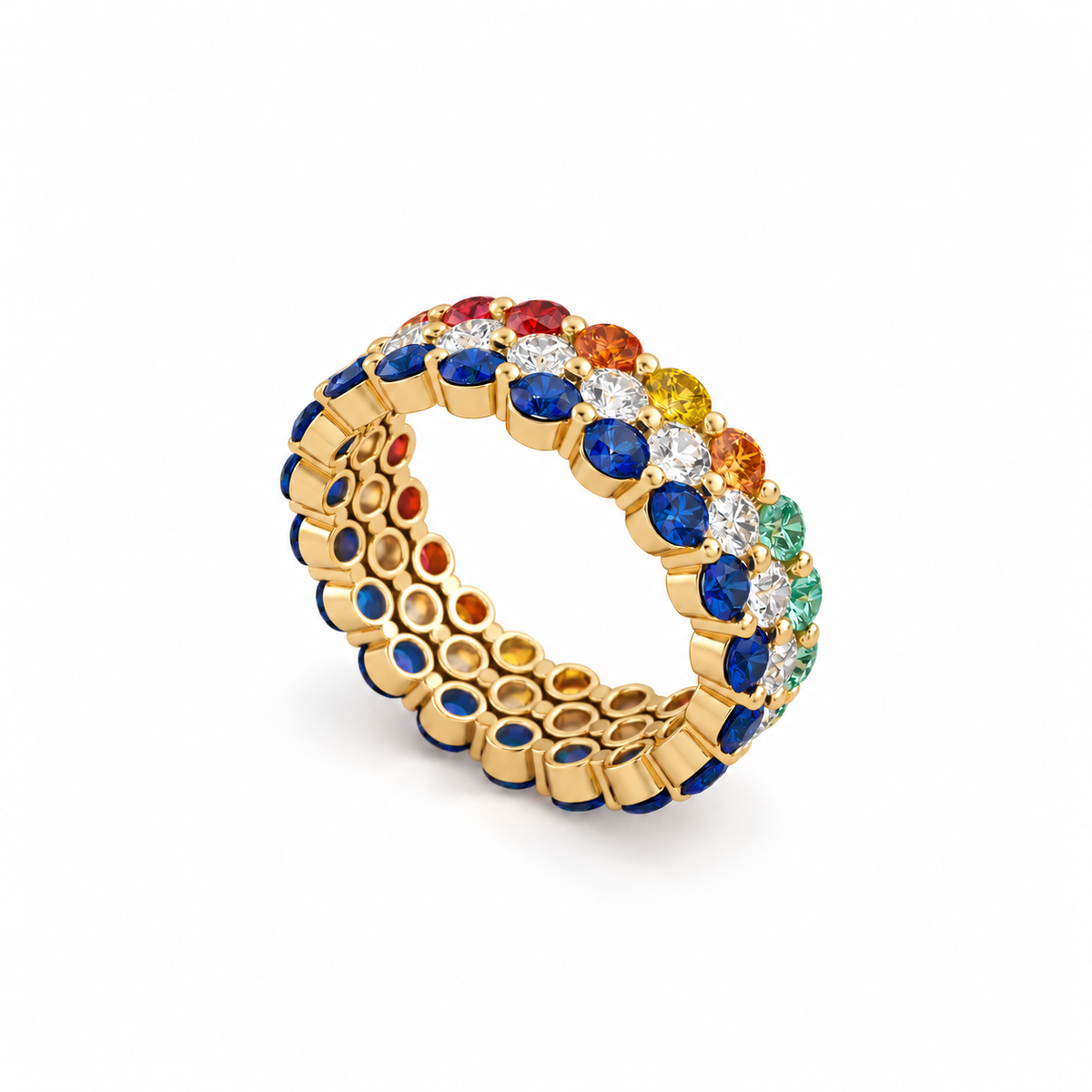 Amelia Precious Stone Ring, solid 18K gold, view 2 of 5