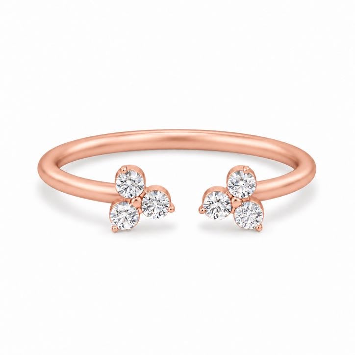 You & Me Britney Ring in solid 18K gold worn by a model, by Aquae Jewels