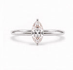 Marquise Solitaire Ring, lab-grown diamond in solid 18K gold, view 3 of 5