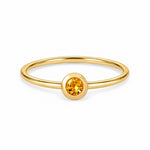 Citrine November birthstone solitaire ring in 18K yellow gold – Aquae Jewels